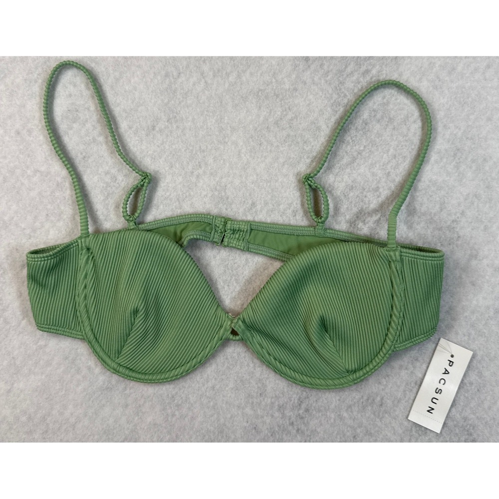 PacSun Eco Ribbed Underwire Bikini Top‎ Green Size L New